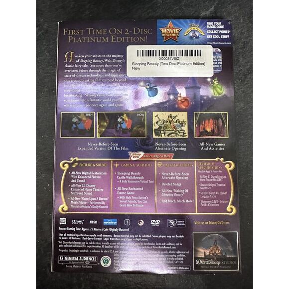 Sleeping Beauty (DVD, 2008, 2-Disc Set, Platinum Edition) NWT in Sealed Package - Picture 2 of 3
